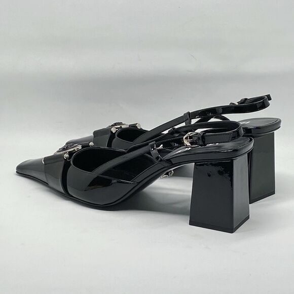 Versace Medusa Buckle Leather Slingback Pumps size 41 - Picture 10 of 15